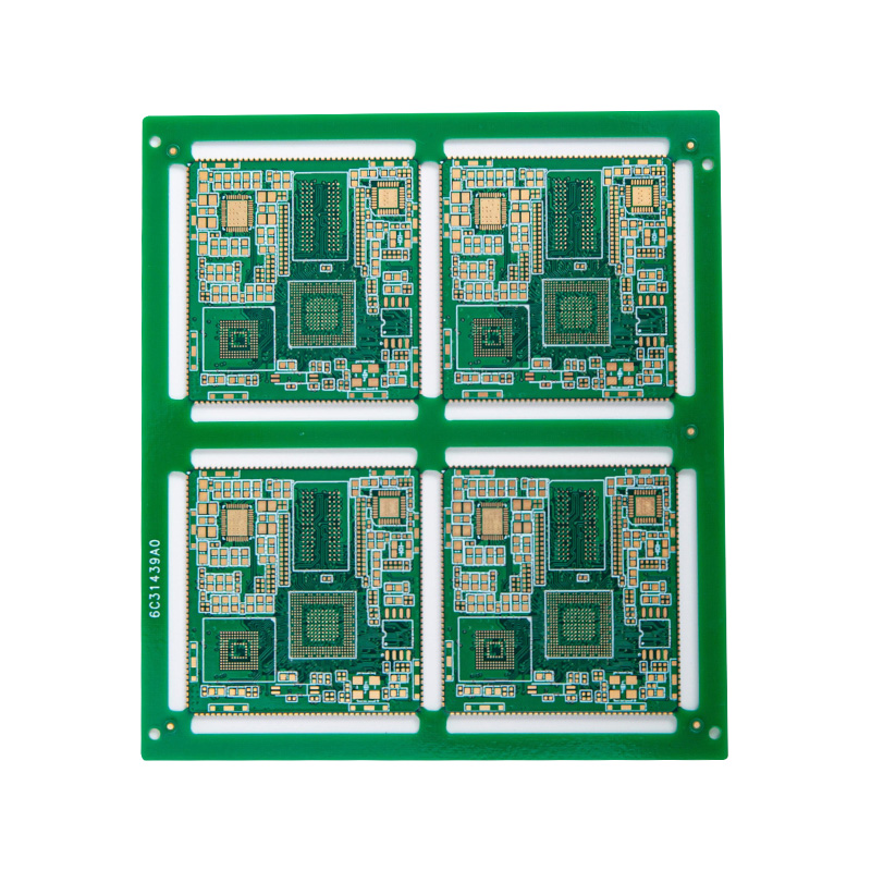 Plaque semi-trou en or verdâtre double face à quatre couches